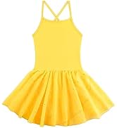 EQSJIU Toddler Ballet Leotard for Girls Dance Skirt Camisole Ballerina Dress Outfit Nude 2-10 Years