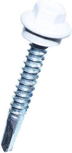 EAGLE 1 (1", 1.5", 2" & 3") (250 Count) #12 Self Drilling Metal Building Screws - 5/16 Hex Head with Self Seal Washers (1", Bright White)