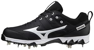 Mizuno mens 9-spike Ambition 9 Spike Men s Metal Baseball Cleat 10 1 2, Black/White, 10.5 US product image