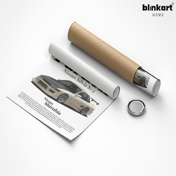 Image of BLINKART Nissan Silvia S13Car Posters Sticker Gift Items for Boys Room Wall Decor || Comes with Double-Sided Tape|| Decoration Bedroom Living Room Office Studio Decor | 12x18 In (A3) - CAR-261