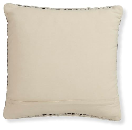 Signature Design by Ashley Nealington Casual Square Wool and Jute Pillow with Stripe Design, 20" x 20", Light Brown by Signature Design by Ashley - Image 3