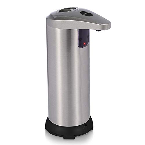 Preisvergleich Produktbild Automatischer Seifenspender, 250 ml, berührungsloser Sensor, Flüssigseifenspender, Shampoo-Desinfektionsmittel, Duschgel-Spender für Badezimmer, Küche, Silber, Free Size