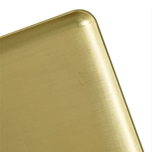 Platos llanos rectangulares de latón Plato de Postre Metálico Platos de ensalada cepillados para el hogar, la cocina, el camping al aire libre Merienda y barbacoa Fácil de limpiar Robusto y r