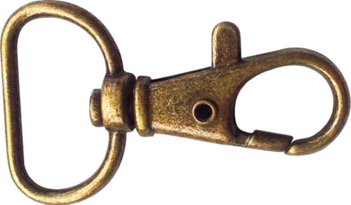 Cierre de mosquetón de bronce, 4,2 x 2,5 cm, 2 piezas