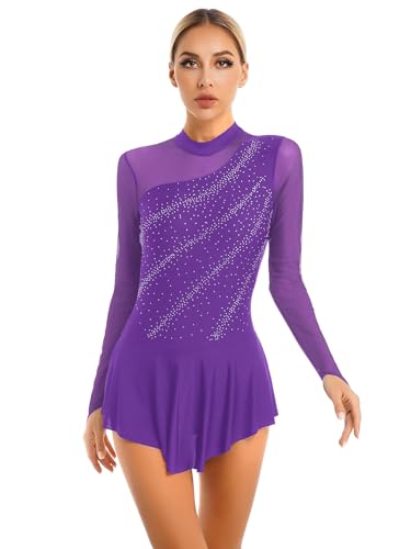 Justaucorps patinage artistique femme inhzoy léotard gymnastique danse ballet S-XXL