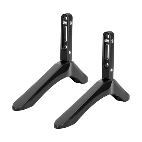 Soporte de mesa para TV – Base de aleación de aluminio de 240 mm | Soporte universal con 20 – 55 mm de distancia entre orificios para pantallas LCD de hasta 45 kg, soporte de mesa estable para el