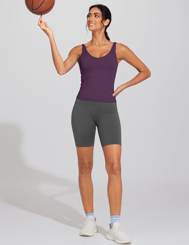 Image of THE GYM PEOPLE Women's Longline Sports Bra Wirefree Padded Workout Yoga Tank Top