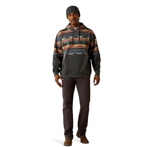 Image of ARIAT Men's Rust Serape Color Block Hoodie Rust M