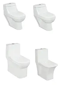 Western Toilet Floor Titans - 6D Syponic Toilet Pot for Bathroom With Flush Tank S-trap (Pack of 4)|Sanitary Ware (231-Sanitary Ware 4)