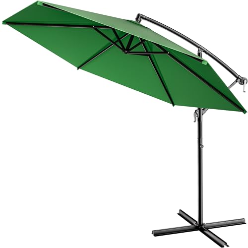 Kingsleeve Ombrellone da Giardino Decentrato UV 50+ Regolabile 330cm Manovella Terrazzo Balcone