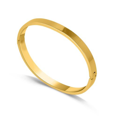 Image of PALMONAS Plain Stackable Bangle Bracelet for Women - Gift for Girls & Women | Waterproof & Anti-Tarnish Bangle Bracelet