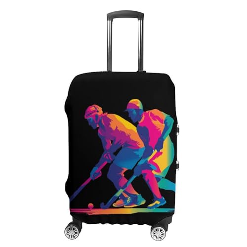 Colorful Hockey Players Luggage Covers Washable Travel Suitcase Cover Elastic Baggage Protector