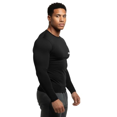 Image of NINQ Full Sleeve Compression, Workout, Round Neck, Down Shoulder T-Shirt - Men's Gym, Athletic & Sports Tights for Fitness