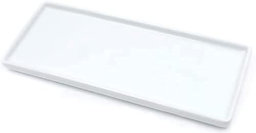 Bandeja de cerámica para velas pequeña rectangular, bandeja blanca de baño, bandeja de mármol, organizador para velas, jabón, joyas, perfume,