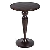 Artículo: mesita. Mesita Redonda balaústre de Madera de Mango Natural Oscura de Ø 40x90 cm - LOLAhome