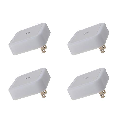 Image of Othmro ABS L65xW65xH68 Plug-in Night Light Warm Light LED Christmas Light Bulb Bed Lights with Auto Dusk-to-Dawn Sensor for Bedroom Kitchen Hallway White US Plug 4Pcs