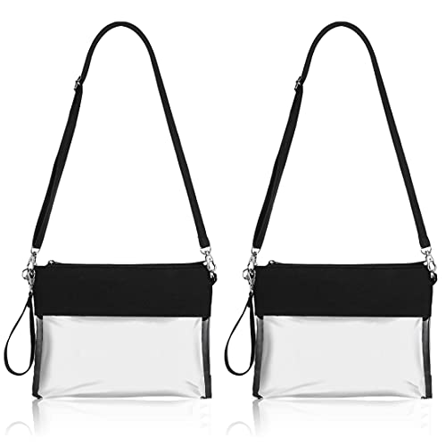 2 Packungen durchsichtige Tasche Crossbody Geldbörse Tasche Stadium Approved Tragetasche transparente Tasche (Farbe 1) Cover