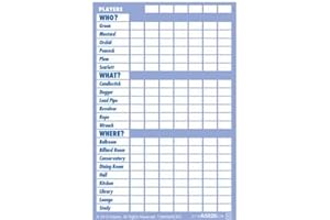 Clue Replacement Cards for Easy Play