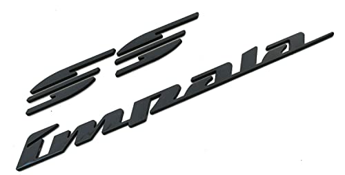 Image of 2Pcs 94-96 Impala Ss Rear Quarter Panel Emblems 3D Letter Badge Car Decal Nameplate Replacement for SS (Glossy Black)