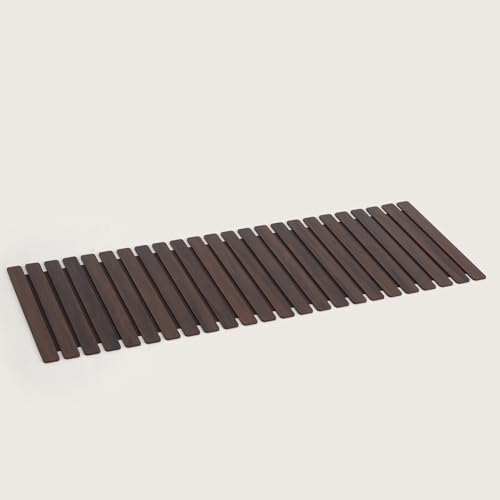 Image of HOME 360 Modern Slat Table Runner | Decorative Finish MDF Slats | 14X72 Inches | Rollable Table Centerpiece for Dining Room, Kitchen | (Darkbrown 3, 14X72 INCH)