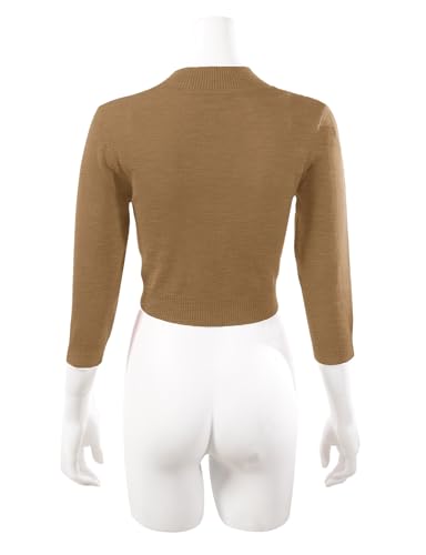 Image of Allsense Women's 3 /4 Sleeve Bolero Shrug for Dresses | Open Front Cropped Cardigan, Lightweight Knit Dress Cover Up