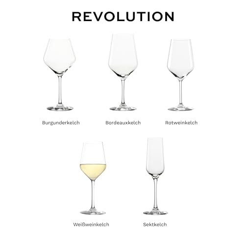 Foto von Stölzle Lausitz Weißweingläser Revolution 6er-Set 365 ml – Weingläser ideal für schwere Weißweine & mittelschwere Rotweine – Edler Weißweinkelch aus Kristallglas – Spülmaschinenfest & Made in Germany