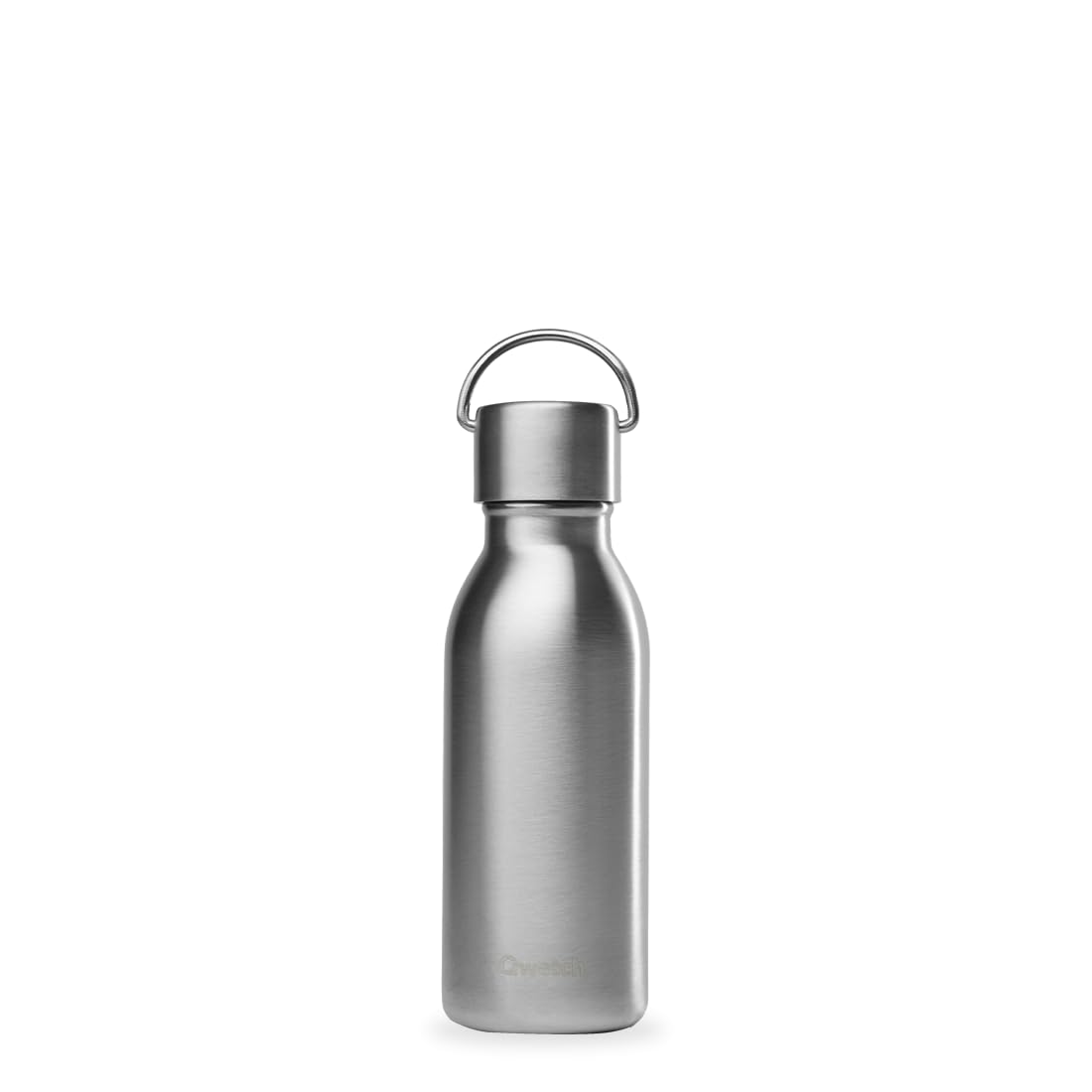 Qwetch - Bouteille Isotherme Active Inox Brossé 350ml - Gourde avec Anse Inox Recyclé - 24h Froid et 12h Chaud - Etanche & Compacte