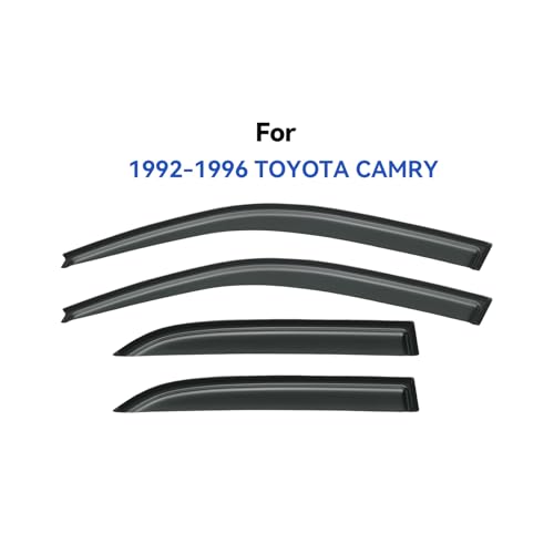 Image of Window Visors Rain Guards Shield for 1992-1996 Toyota Camry, Out-Channel Window Vent Wind Deflectors Visors Shades for 92-96 Camry