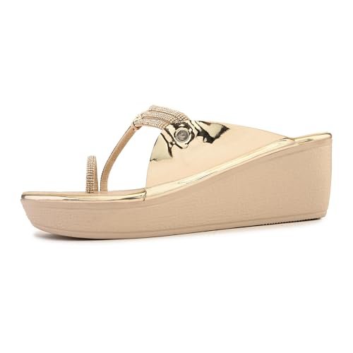 Image of Centrino Women's Wedge Heel Sandals | Stylish Slip-On Sandals for Ladies | Soft Cushioned Footbed for Comfort | Elegant & Trendy Design | Lightweight and Durable Fashion Footwear (9409)