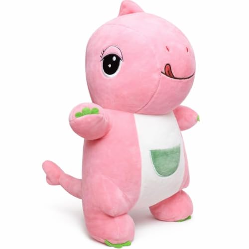 Image of Pink Dinosaur Soft Toy for Kids|25 CM Cute Plush Stuffed Animal| Soft Cuddly Dino Toy for Boys & Girls| Huggable Playtime Companion, Birthday Gift, Room Decor