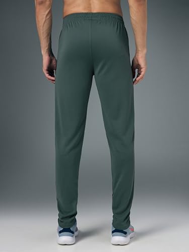 Image of TECHNOSPORT Men's Slim Fit Mid Rise Solid Trackpant with Techno Dry for Gym, Workout & Sports