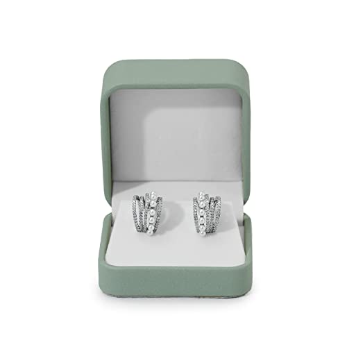 Velvet Earring Gift Box Earring Box Jewelry Gift Case for Birthday,Wedding, Valentine's Day Mother's Day (Green)