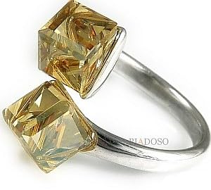 Bague réglable en argent 925 avec cristaux originaux ARANDE couleur or