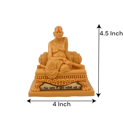Image of KariGhar Swami Samarth Idol Figurine Perfect for Car Dashboard and House Warming Size 4.5 Inch