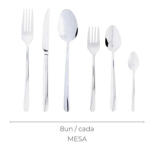 WOLFF Faqueiro de Aço Inox Viena 54 Peças Com Caixa Litografada - Jogos de Talheres - Mesa Posta - U