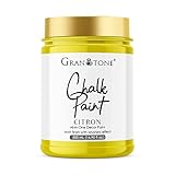 GRANOTONE Chalk Paint for Furniture | Matt-Finish Water-Based Acrylic Paint for Wood, Walls, Metal, Glass, Paper, Fabric Canvas | Maximum Coverage Chalk Paint for Kids & Adults, 500 Ml (CITRON)
