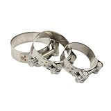 10Pcs 304 Stainless Steel Powerful Hose Pipe Tube Clamps Exhaust Air Water Pipes Sealing Powerful Strength Repair Tool(104-112mm 10PCS)