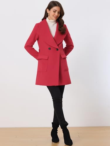 Allegra K Women's Winter Wrap Coat Turndwon Collar Long Sleeve Tie Belt Coat with Pockets2