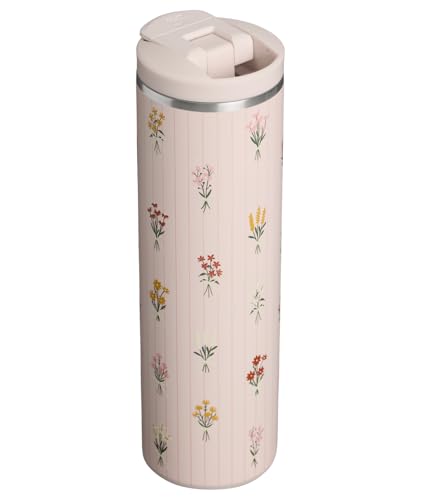 Image of STANLEY Transit Flip Top Mug | Leakproof Travel Coffee Mug | Lightweight Insulated Stainless Steel | Dishwasher Safe | Perfect Mother's Day Gift | BPA-Free | 16 oz | Rose Quartz Bouquets