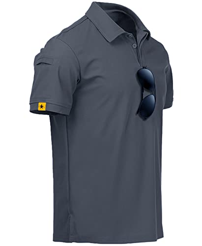 JACKETOWN Polo à manches courtes pour homme Coupe ajustée, gris, Taille XL Cover