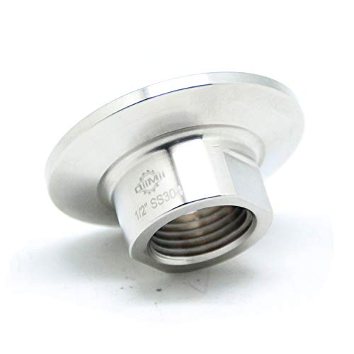QiiMii Sanitary Female Threaded Pipe Fitting to 1.5 Inch Tri Clamp (OD 50.5mm Ferrule) (Pipe Size: 1/2" NPT)