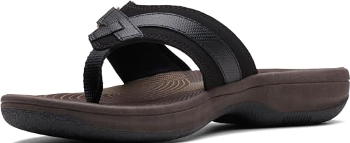 Image of Clarks Womens Breeze Sea Flip-Flop Sandals - Comfortable Flip Flop with Adjustable Hook and Arch Support - Casual Summer Wearing Cloudsteppers for Everyday