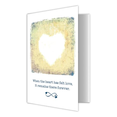 O cachorro fala quando o coração tem amor de feltro, ele permanece lá para sempre – Pensando em você – Cartão de simpatia por perda da morte do animal de estimação