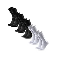 DANISH ENDURANCE Calzini da Ciclismo, Traspiranti, Calze per Bici, MTB e Spinning, per Uomo e Donna, 3 Paia Multicolore (3xNero, 2xBianco/Nero) 39-42