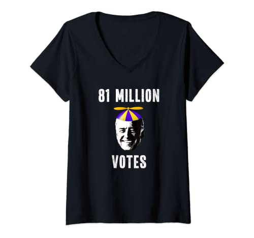 Mujer 81 Millones de Votos Anti-Biden Funny Political Camiseta Cuello V