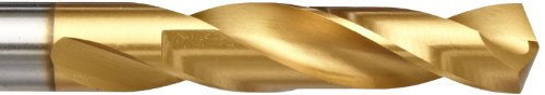 Image of YG-1 D4146 High Speed Steel Screw Machine Drill Bit, TiN Finish, Straight Shank, Slow Spiral, 135 Degree, 3 /64 inch Diameter x 1-3 /8 inch Length (Pack of 10)