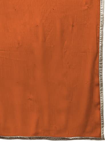 eloria Women Chiffon Dupatta With Lace Shawl Wrap Neck Scarves, Color : Rust2