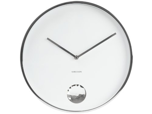 Present Time Karlsson Swinging Diamond Wall Clock, White
