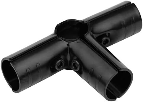 6 Sets 28mm 4 Way Structural Pipe Connector Metal Joint Chain Link Fence Clamp, Compatible with 28mm (1-1/16") Pipe Corner Fitting End Rails Clamps Joint Set, Thickness 2.3mm(Black)