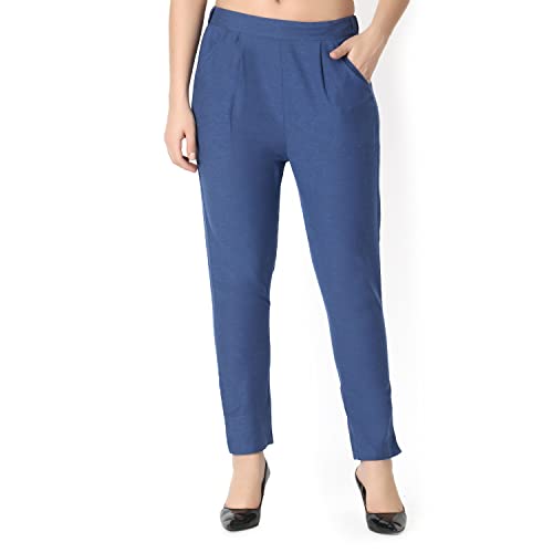 Image of GRECIILOOKS Women's Joggers - Soft High Waist Straight Fit Pants | Comfortable Cotton Blend Trousers Travel